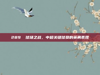 289⚡ 球场之战，中超关键球员的英勇表现