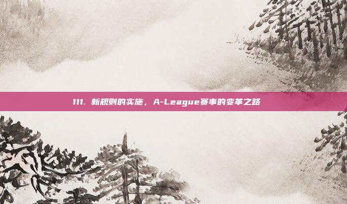 111. 新规则的实施，A-League赛事的变革之路🔄