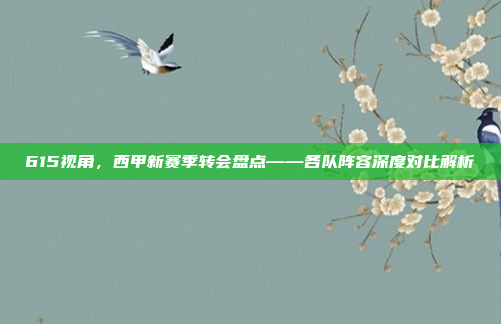 615视角，西甲新赛季转会盘点——各队阵容深度对比解析