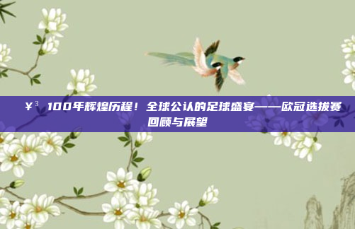 🥳 100年辉煌历程！全球公认的足球盛宴——欧冠选拔赛回顾与展望