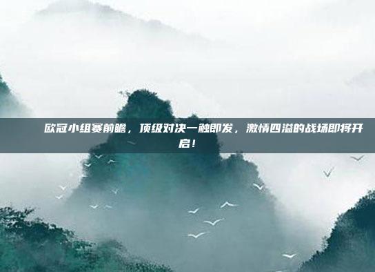 🏆 欧冠小组赛前瞻，顶级对决一触即发，激情四溢的战场即将开启！