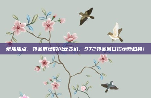 聚焦焦点，转会市场的风云变幻，972转会窗口揭示新趋势！