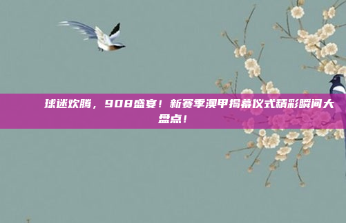 🎉 球迷欢腾，908盛宴！新赛季澳甲揭幕仪式精彩瞬间大盘点！