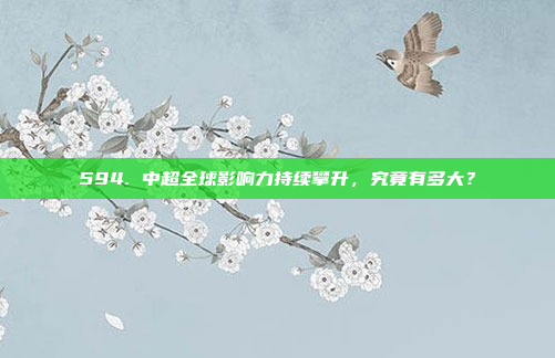 594. 中超全球影响力持续攀升，究竟有多大？