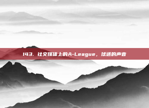 143. 社交媒体上的A-League，球迷的声音